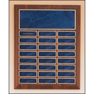 American Walnut Perpetual Plaque w/24 Sapphire Marble Brass Plates (12"x 15")