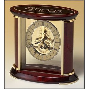 Airflyte® Skeleton Clock w/Sub-Second Dial & Rosewood Piano-Finish Accent
