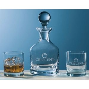 Classic Whiskey Decanter w/Set of 2 Glasses (3pc Set)