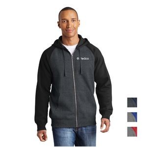 Sport-Tek® Raglan Colorblock Full-Zip Hooded Fleece Jacket