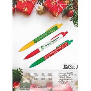 USA Widebody Gripped Pen - Holiday Theme