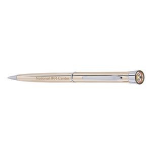 Signature Collection Hefty Polished Golden Finish Pen/ Chrome Highlights