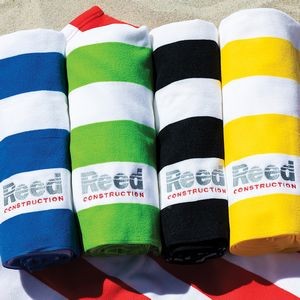 Microfiber Cabana Stripe Beach Towel (Embroidered)