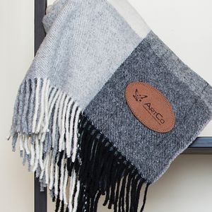 Oversized Yorkshire Plaid Wool Blankets (Laser Patch)