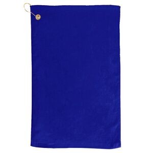Mid Weight Hemmed Golf Towel w/ Left Hook & Grommet (Color Embroidered)