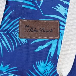 Coastal Tote Bag - Palm Design (Leatherette Patch)
