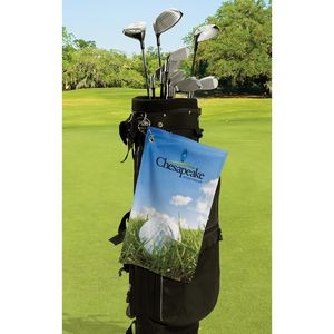 Microfiber Velour Golf Towel w/ Corner Hook Grommet (Edge to Edge Printed)