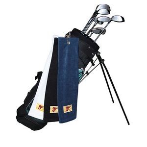 Microfiber Scrubber Golf Towel - Trifold Hook & Grommet (Embroidered)