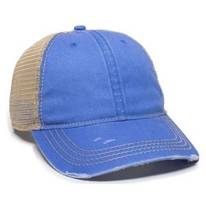 Heavy Distressed Tea-Stained Mesh Cap