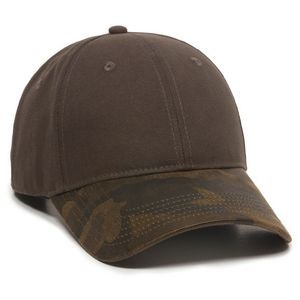 Canvas Cap w/Etched Camo Weathered Visor