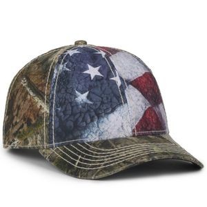 Front Sublimated Flag Cap w/Camo Back