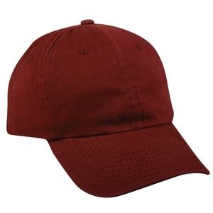 Unstructured Brushed Twill Cap w/Solid Back & Hook & Loop Closure