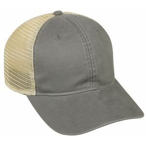 Premium Washed Twill Cap w/Tea-Stained Mesh Back