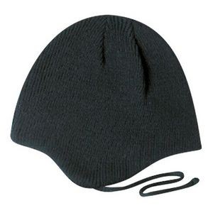 Rib Knit Acrylic/Polyester Fleece Helmet Cap
