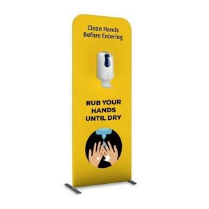 Automatic Hand Sanitizer Dispenser with Fabric Banner Stand - 19"x 64"