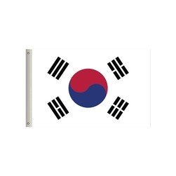 72"W x 36"H National Flag, Korea Republic, Single-Sided