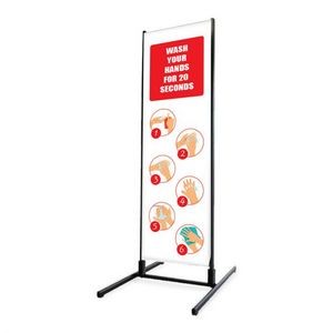 XL-85 Outdoor Sidewalk Sign - Wash Your Hand for 20 Seconds - Polyester Fabric, Double Sided