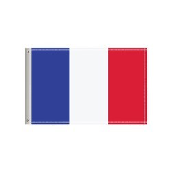 72"W x 36"H National Flag, France, Double-Sided