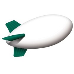 Helium Inflated Blimp, White, 4 Color (25'L x 8.5'Dia )