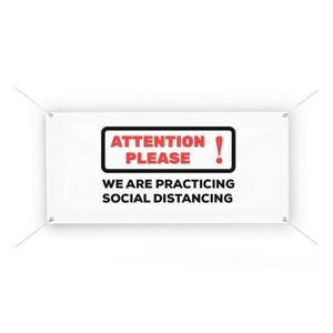 Vinyl Banner Rectangular COVID-19 Signs - Attention Please - 72"W x 48"H Single Side Print