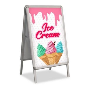 Ice Cream Pre Printed A-Frame Sidewalk Sign - White