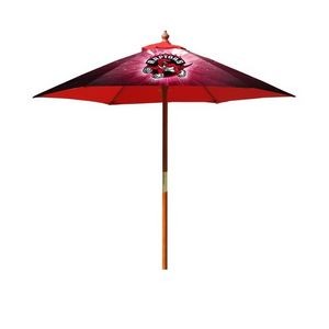 9' Round Wood Umbrella with 8 Ribs, Dye-Sublimation, Full Bleed