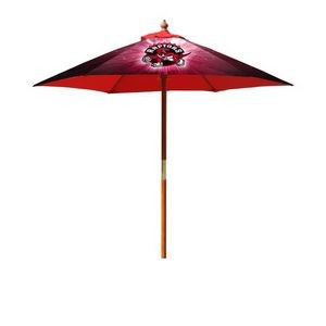 7' Round Fiberglass Umbrella with 6 Ribs, Dye-Sublimation, Full Bleed