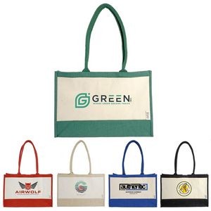 Seattle Recycled Cotton Front Pocket Jute Shopper Tote