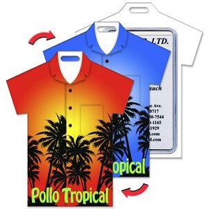 Lenticular Color Changing Shirt Shape Luggage Tag w/Black Palm Trees (Imprinted)