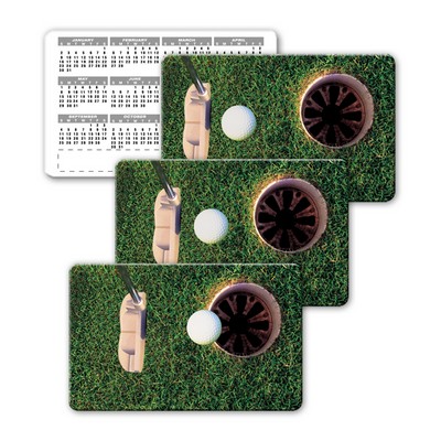 Wallet Size Calendar Card w/Lenticular Golf Animation Effect (Blank)