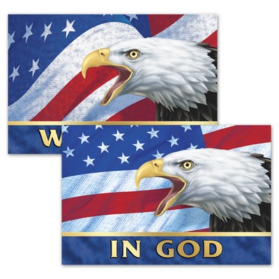 3D Lenticular Magnet/ Patriotic Images w/Text "In God We Trust" (4"x6") (Blank)