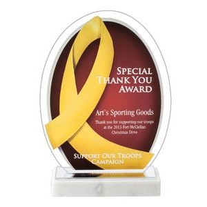 Brightest Support Ribbon Acrylic Awareness Award - 8 1/2'' H