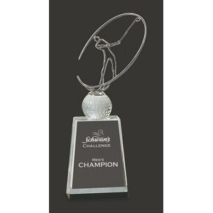 Champion Crystal/Metal Golf Award L - 12'' H