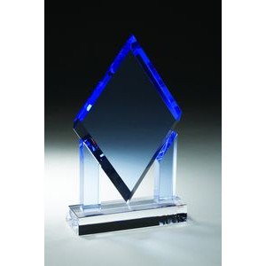 Accolades Crystal Blue Diamond Beveled Award- 8 3/4'' H