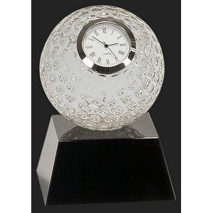 Golfing Time Crystal Clock Award - 5'' h