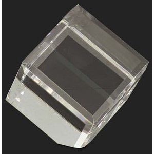 Important Bevelled Crystal Cube Paperweight XXXL - 4''
