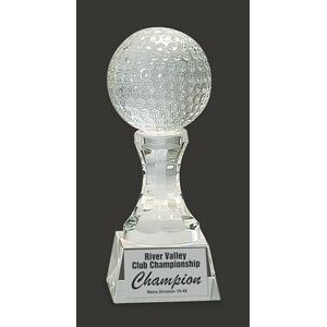 Golf Podium-CB Crystal Golf Ball Award L - 7 3/4'' H