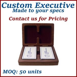 Walnut Executive Playing Card Presentation Case / Custom Wooden Box - made to order, low minimums