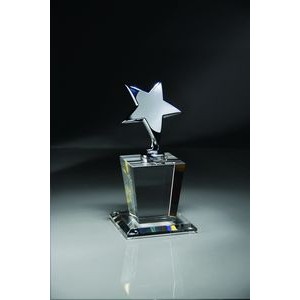 Artistic Silver Metal Star Crystal Award - 8'' h