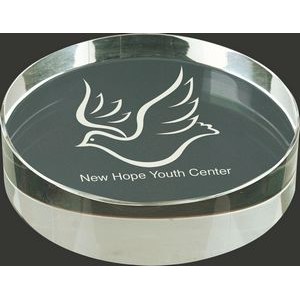 Staying in Charge Clear Optic Crystal Paperweight Award - 3 1/8'' diam.
