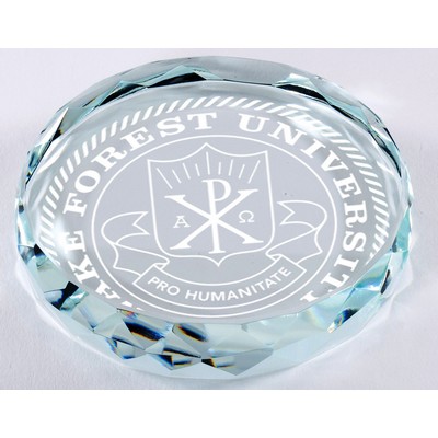 On top of Things Crystal Paperweight Award - 4'' diam.