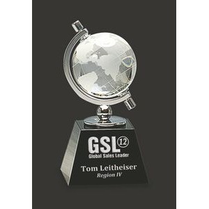 Global Optical Crystal Globe Award - 6'' H