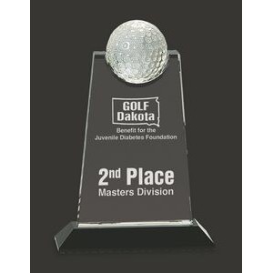 Golf Pinnacle Crystal Golf Ball Tower Award - 9'' h
