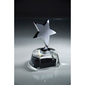 Silver Star Crystal & Metal Award - 5 3/4'' h