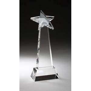 Star Gleams Optic Crystal Star Tower Award - 10 1/2'' h