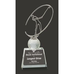 Champion Crystal/Metal Golf Award S - 10'' H