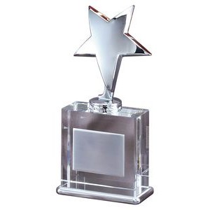 Silver Star Crystal & Metal Award - 8'' h