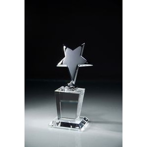 Artistic Silver Metal Star Crystal Award - 7 1/2'' h