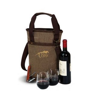 Omega Single Insulated Wine Bottle Bag Brown