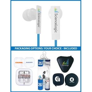 The Symphony Stereo Earbuds with upgraded speakers and choice of packaging